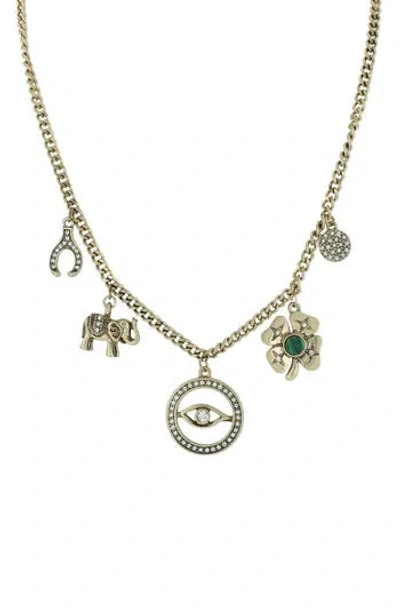 Olivia Welles Eliana Lucky Charms Necklace In Gold