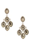 Olivia Welles Ella Oval Drop Earrings In Silver/grey