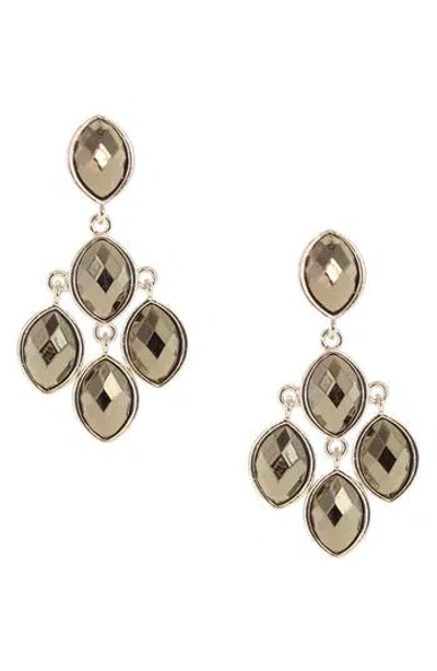 Olivia Welles Ella Oval Drop Earrings In Silver/grey