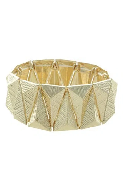 Olivia Welles Elle Geode Stretch Bracelet In Gold