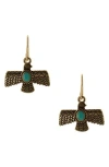 Olivia Welles Emalee Thunderbird Drop Earrings In Green