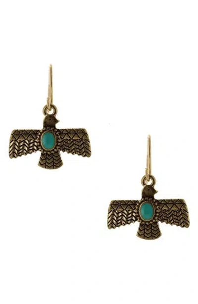 Olivia Welles Emalee Thunderbird Drop Earrings In Green