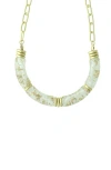 Olivia Welles Emanuela Marbled Necklace In Gold