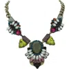 Olivia Welles Emma Jeweled Statement Necklace In Burnished Gold/multi