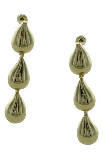 Olivia Welles Esti Puffy Teardrop Linear Drop Earrings
