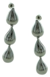 Olivia Welles Esti Puffy Teardrop Linear Drop Earrings