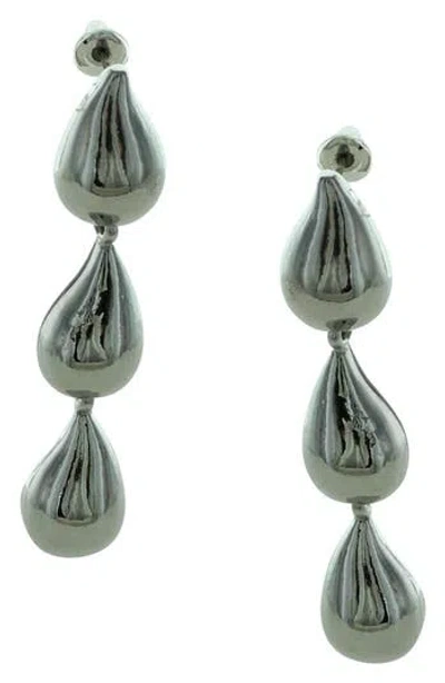Olivia Welles Esti Puffy Teardrop Linear Drop Earrings