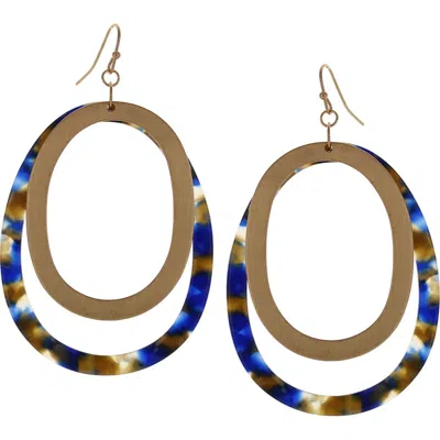 Olivia Welles Eva Two-tone Oval Drop Earrings In Multi