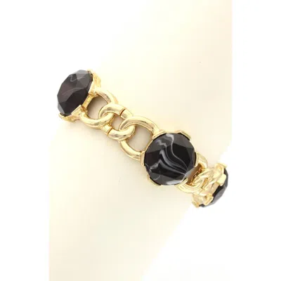 Olivia Welles Faceted Resin Stone Chain Bracelet In Multi