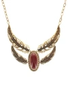 Olivia Welles Feather Bib Necklace In Gold