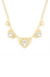 Olivia Welles Five Station Pentagon Necklace In Gold