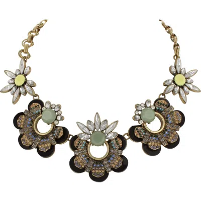 Olivia Welles Floral Bib Necklace In Gold
