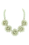 Olivia Welles Flower Statement Making Necklace In Gold/cream