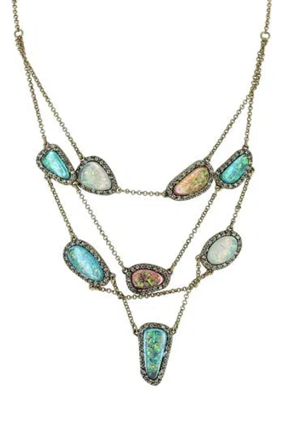 Olivia Welles Gabriela Multi Layer Necklace In Silver/multi