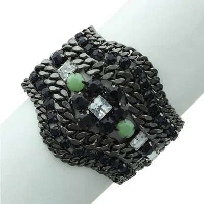 Olivia Welles Gabriella Jeweled Bracelet In Black