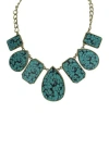 Olivia Welles Gaby 14k Yellow Gold Plated Crackled Statement Necklace In Gold