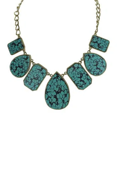 Olivia Welles Gaby 14k Yellow Gold Plated Crackled Statement Necklace