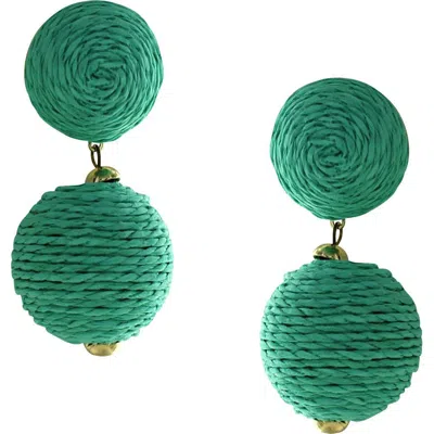 Olivia Welles Gaby Raffia Drop Earrings In Multi