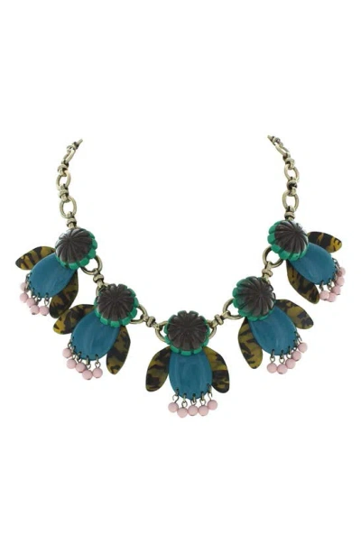 Olivia Welles Garden Party Collar Necklace In Blue