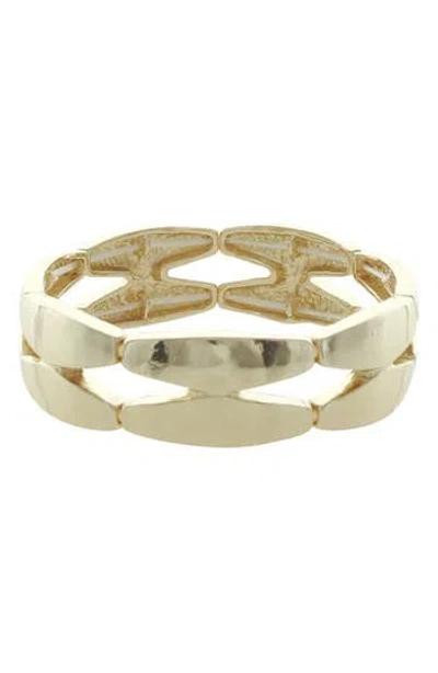 Olivia Welles Geometric Link Stretch Bracelet In Gold