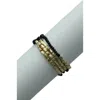 Olivia Welles Glass Beaded Stretch Bracelet In Gold/black