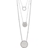 Olivia Welles Gleaming Layers Crystal Necklace In Metallic