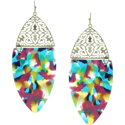 Olivia Welles Gold Plated Alana Split Drop Earrings