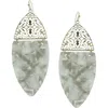 Olivia Welles Gold Plated Alana Split Drop Earrings In Worn Gold/gray
