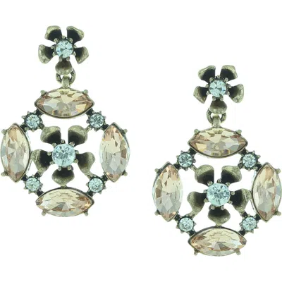 Olivia Welles Gold Plated Ally Crystal Earrings In Multi