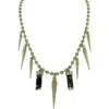Olivia Welles Gold Plated Alternating Icicle Beaded Statement Necklace In Gold/black/white