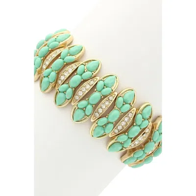 Olivia Welles Gold Plated Beaded Stretch Bracelet