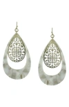 Olivia Welles Gold-plated Devin Floating Filigree Drop Earrings In Worn Gold/gray