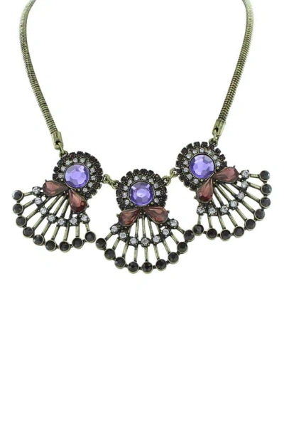Olivia Welles Gold Plated Fan Favorite Necklace In Purple