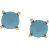 Olivia Welles Gold Plated Glamour Crystal Stud Earrings In Gold/blue
