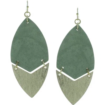 Olivia Welles Gold-plated Quinn Split Earrings In Green