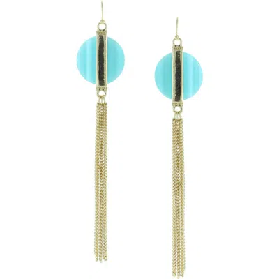 Olivia Welles Gold-plated Tula Tassel Drop Earrings In Blue