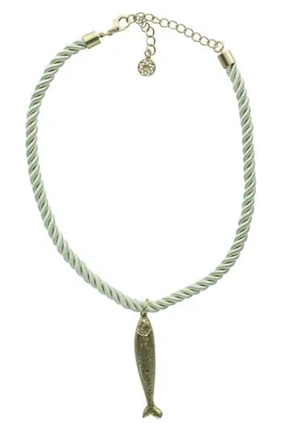 Olivia Welles Gone Fishing Pendant Necklace In Gold