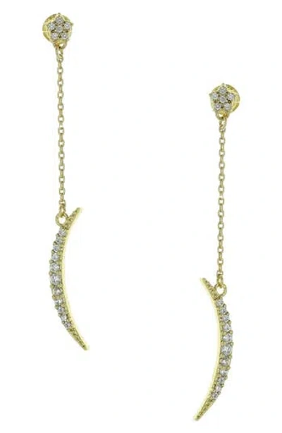 Olivia Welles Half Moon Drop Earrings In Gold