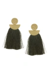 Olivia Welles Hammered Tassel Drop Earrings In Gold