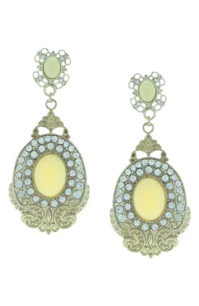 Olivia Welles Harper Statement Earrings In Gold/white