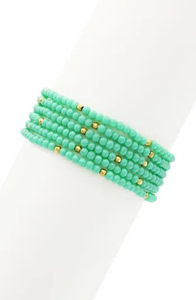 Olivia Welles Heat Of The Summer Beaded Bracelet In Gold