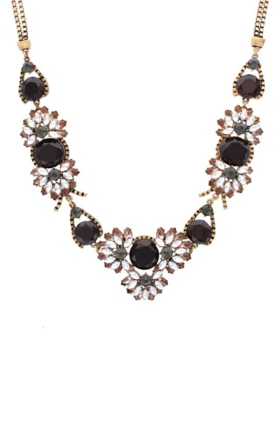Olivia Welles Helena Edge Frontal Necklace In Black