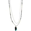 Olivia Welles Hillaria Beaded Feather Pendant Necklace In Gold