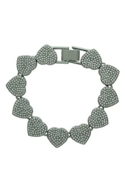 Olivia Welles Icy Heart Bracelet In Green