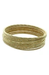 Olivia Welles Inaya Set Of 10 Bangle Bracelets In Gold