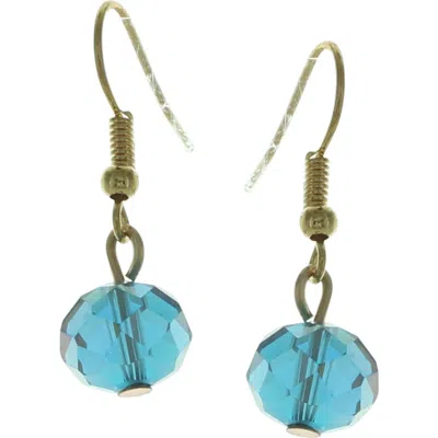 Olivia Welles Into The Blue Crystal Drop Earrings In Multi