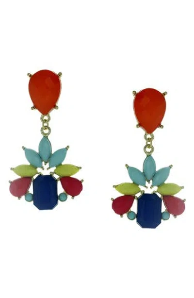 Olivia Welles Irena Faceted Drop Earrings In Gold/multi