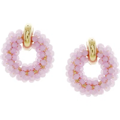 Olivia Welles Isadora Wreath Earrings In Pink
