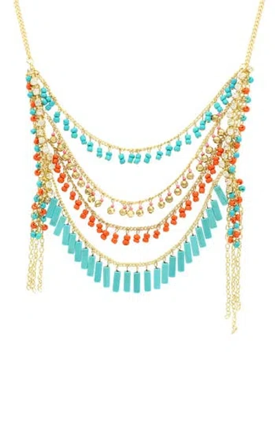 Olivia Welles Jaila Bead Bib Necklace In Multi