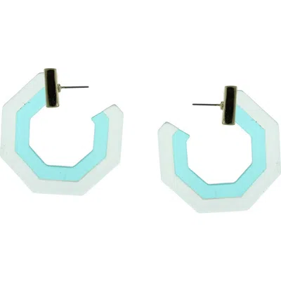 Olivia Welles Jaila Hexagon Hoop Earrings In Multi